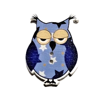 Knoflík Knoflík dřevěný sovička I