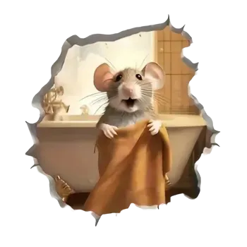 samolepka Nástěnná samolepka myš v koupelně