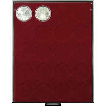 Sběratelství Lindner 20 polí pro bublinky o vnějším průměru 48 mm Barva: Vínová