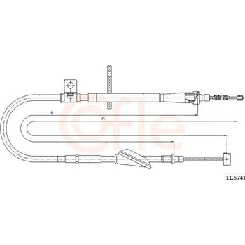 Brzdový systém Tažné lanko, parkovací brzda COFLE 11.5741