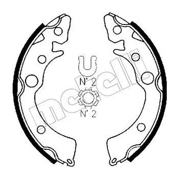 Brzdová čelist Sada brzdových čelistí METELLI 53-0150