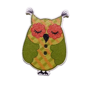 Knoflík Knoflík dřevěný spící sova