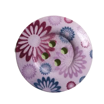 Knoflík Knoflík dřevěný velký s kvítky II