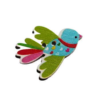 Knoflík Knoflík dřevěný ptáček III