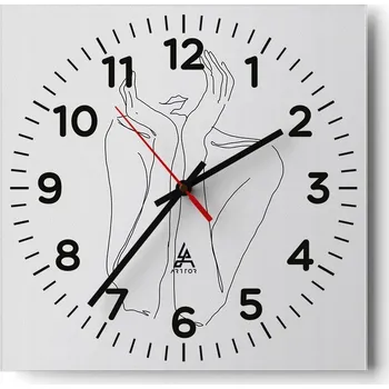 Hodiny Nástěnné hodiny do obýváku 40x40 Žena Bezhluké hodiny na skle Tiché