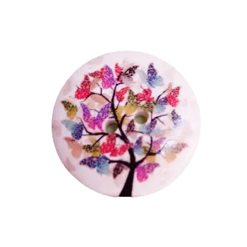 Knoflík Knoflík dřevěný kulatý - strom života IV