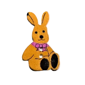 Knoflík Knoflík dřevěný zajíc oranžový