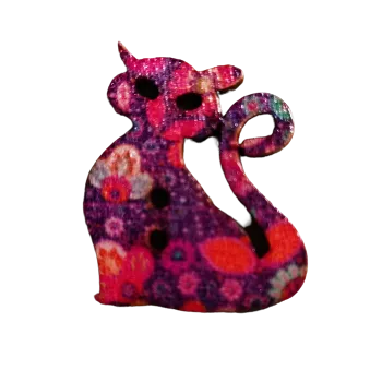 Knoflík Knoflík dřevěný kočka sedící IV