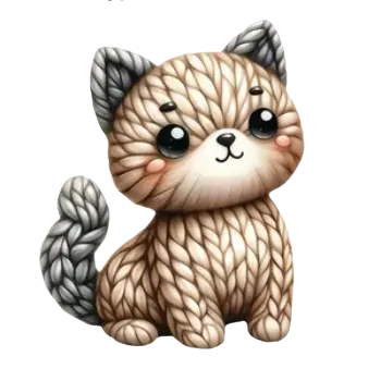 Nažehlovací obrázek pletená kočička