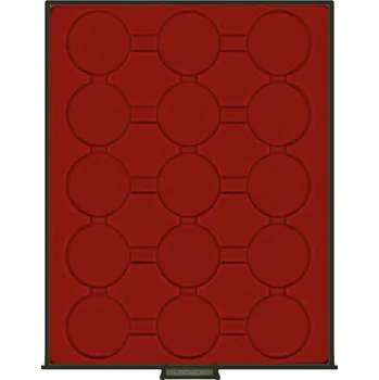 Obal pro sběratelský předmět Lindner 15 polí pro bublinky o vnějším průměru 51 mm Barva: Vínová