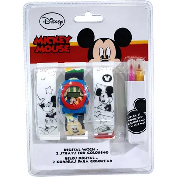 Hodinky SOUPRAVA HODINKY A ŘEMÍNKY K VYBARVENÍ MICKEY Eur wd20326 Velikost: uni