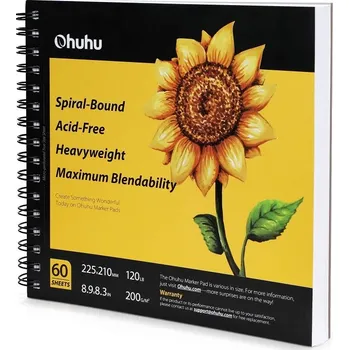 Skicář OHUHU Sketchpad 225x210mm, 60 listů