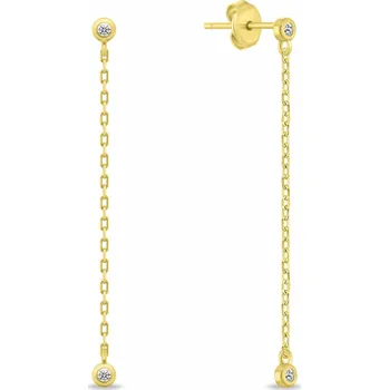 Náušnice Brilio Silver Pozlacené visací náušnice se zirkony EA1123Y + 2 měsíce na vrácení zboží