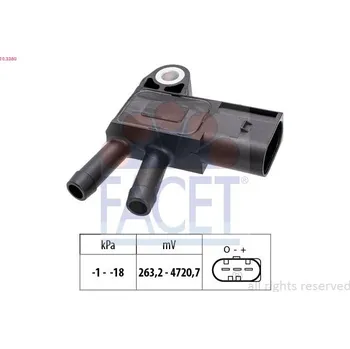 Čidlo automobilu Senzor, tlak výfukového plynu FACET 10.3380
