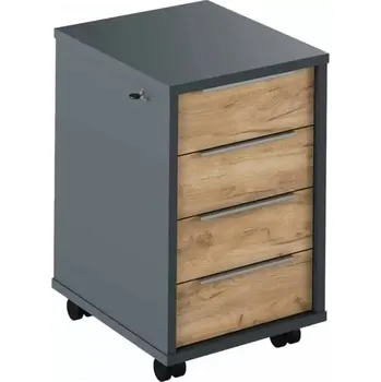 Kartotéka Kontejner se zámkem RIOMA NEW TYP 30 - grafit / dub artisan - SLEVA 3% s kodem radost25