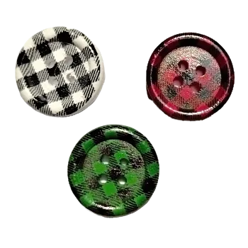 Knoflík Knoflík dřevěný kulatý 20 mm, Barva: Zelená-černá