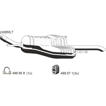 Tlumič výfuku Zadní tlumič výfuku ERNST 054041