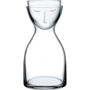 Nude, Karafka na vody Mr. & Mrs. se skleničkou 850 ml transparentní 2 díly - Formadore