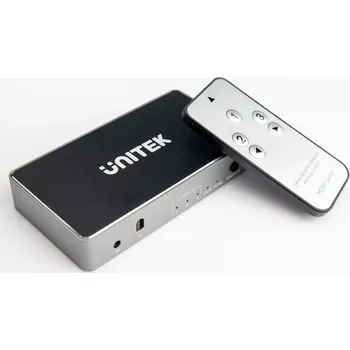 HDMI přepínač 3× vstup na 1× výstup s podporou 4K a dálkovým ovládáním