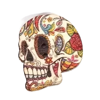 Knoflík Knoflík dřevěný lebka I (1,9 x 2,5 cm)