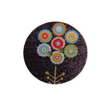 Knoflík Knoflík dřevěný "Noční květ"