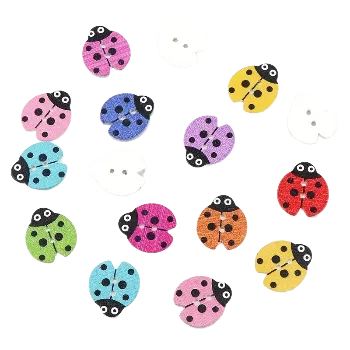 Knoflík Knoflík dřevěný beruška, Barva: Růžová