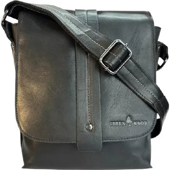 Green Wood pánská kožená taška přes rameno černá 4955 Black Henrik