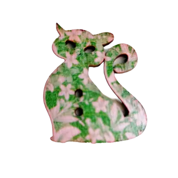 Knoflík Knoflík dřevěný kočka sedící XI