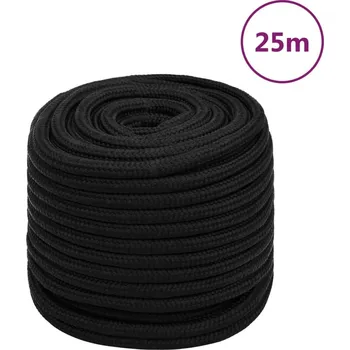Zahradní nářadí vidaXL Pracovní lano 16 mm 25 m polyester [152783] Barva: Černá