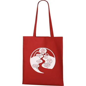 DOBRÝ TRIKO Bavlněná taška s potiskem Na řece Barva: Červená