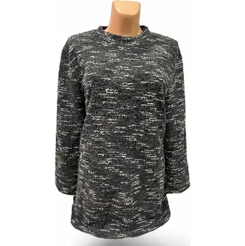 Dámský svetr Silný šedý svetr BOŽA, Barva Šedá, Velikost XXXL 54, Materiál 89%Akryl 10%Pe 1% lycra