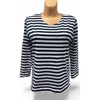 Dámské tričko Pruhované tričko černo bílé, Barva Černobílý proužek, Velikost XXXL 54, Materiál 98% Bavlna 2% Lycra