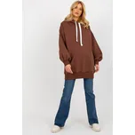 EX MODA Oversize mikina s přední kapsou a kapucí tmavě hnědá Velikost: UNI