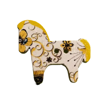 Knoflík Knoflík dřevěný kůň s ornamenty VII