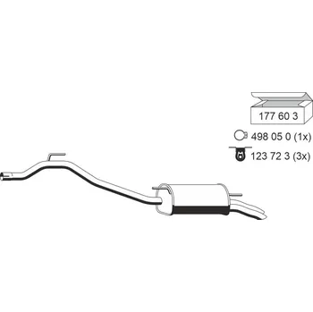 Tlumič výfuku Zadní tlumič výfuku ERNST 176286