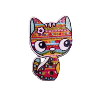 Knoflík Knoflík dřevěný kočička III