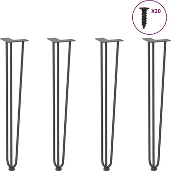 Konferenční stolek vidaXL vlásenkové nohy pro konzolové stolky 4 ks ocel 72 cm Masivní ocel [4012446] Barva: antracitová