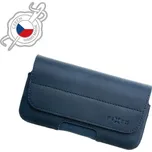 Horizontální kožené pouzdro FIXED Posh se zavíráním, velikost 6XL, modré