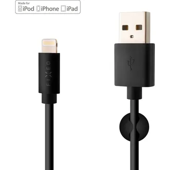 Mobilní telefon Dlouhý datový a nabíjecí kabel FIXED s konektory USB/Lightning, 2 metry, MFI certifikace, 20W, černý