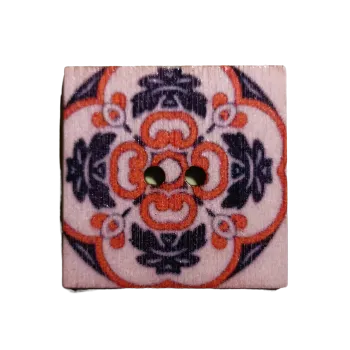 Knoflík Kopie z Knoflík dřevěný čtverec s ornamenty XII
