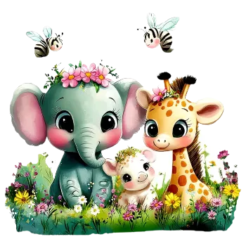 Nášivka Nažehlovací obrázek - partička zvířátek (dva rozměry), Velikost: Velká (22 x 20,9 cm)