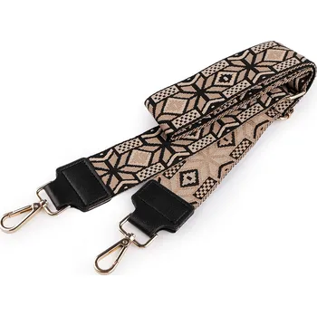 Popruh na tašku s karabinami šíře 5 cm, barva 13 béžová zlatá