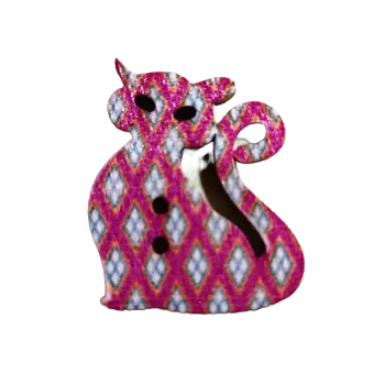 Knoflík Knoflík dřevěný kočka sedící II