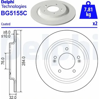 Brzdový kotouč Brzdový kotouč DELPHI BG5155C