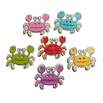 Knoflík Knoflík dřevěný krab, Barva: Růžová