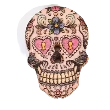 Knoflík Knoflík dřevěný lebka IV (1,9 x 2,5 cm)