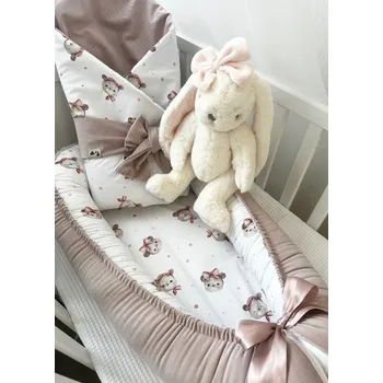 Set do postýlky - pudrový s medvídky