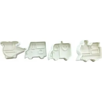 Vykrajovátko vykrajovátka na zdobení fondánu na dort tvary vozidel 4 ks