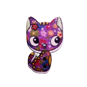 Knoflík Knoflík dřevěný kočička V