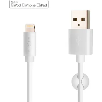 Mobilní telefon Dlouhý datový a nabíjecí kabel FIXED s konektory USB/Lightning, 2 metry, MFI certifikace, 20W, bílý